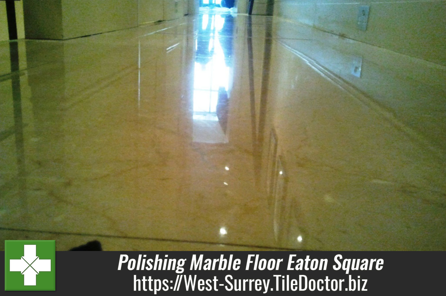 Polishing a scratched Marble Floor in Eaton Square Belgravia London