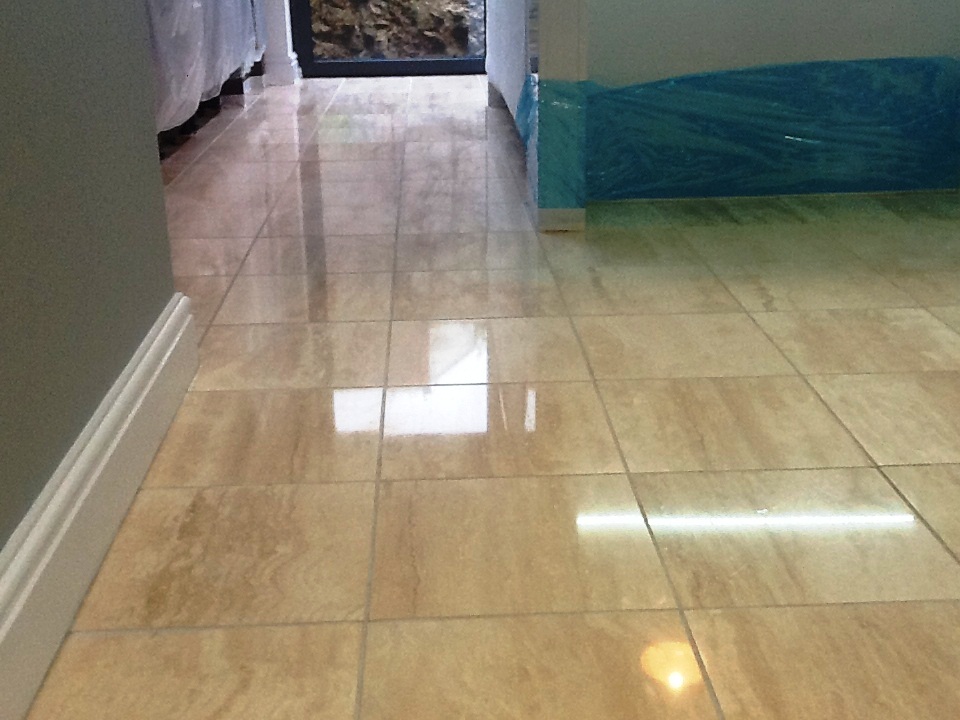Marble Tiled Floor In Irthlingborough after cleaning
