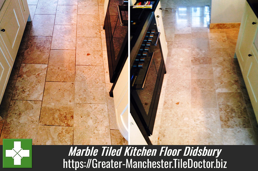Marble Tiled Kitchen Floor Cleaning