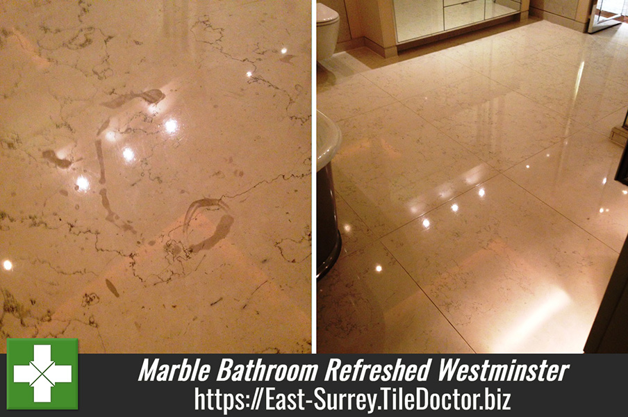 Marble Bathroom Refreshed in Westminster