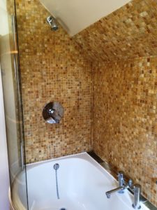 Tumbled marble mosaic bathroom Kidlington after