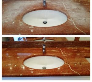 Marble Onyx Countertop London Before and After Cleaning