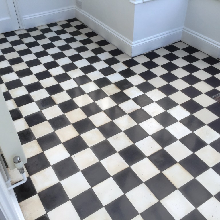 Victorian Effect Marble Floor tiles after cleaning Steatley