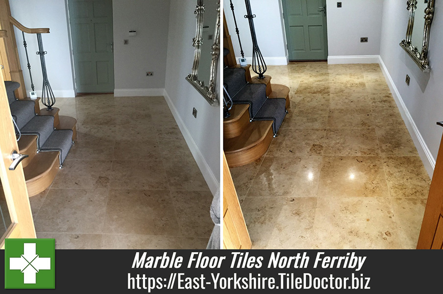 Marble Floor Tiles Restored Through Burnishing in North Ferriby