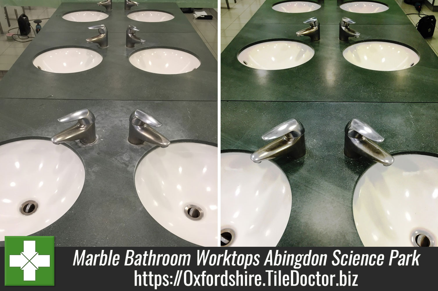 Refurbishing Marble Bathroom Worktops at Abingdon Science Park