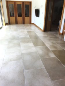 Tumbled Marble floor after cleaning in Hampton Middlesex