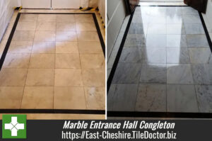 Marble Entrance Hall Restored Through Burnishing in Congleton
