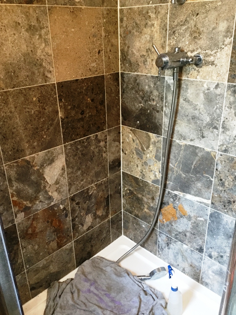 Marble Shower Cubicle After Cleaning in Sharnbrook