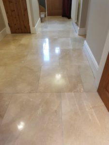 Marble Tiled Floor After Cleaned and Polished Willington Cheshire