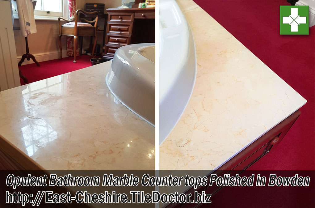 Marble Bathroom Countertops Before and After Polishing Bowden