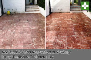 Red Marble Patio Before After Renovation Newbury