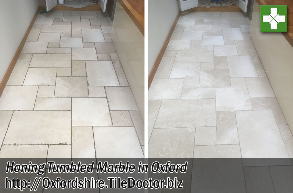 Honing A Tumbled Marble Floor In Oxford Marble Tile Cleaning And