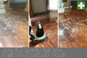 Marble Hallway Floor Before After Renovation Earls Barton