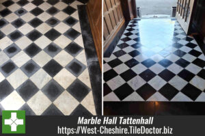 Marble Tiled Hallway Floor Renovation Grade II Listed Building Tattenhall