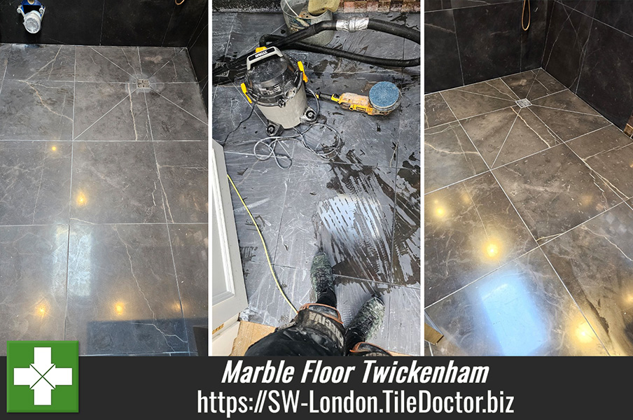 Acid Stained Marble Floor Renovation Twickenham